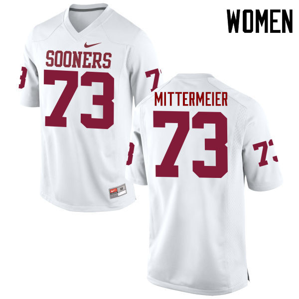 Women Oklahoma Sooners #73 Quinn Mittermeier College Football Jerseys Game-White - Click Image to Close
